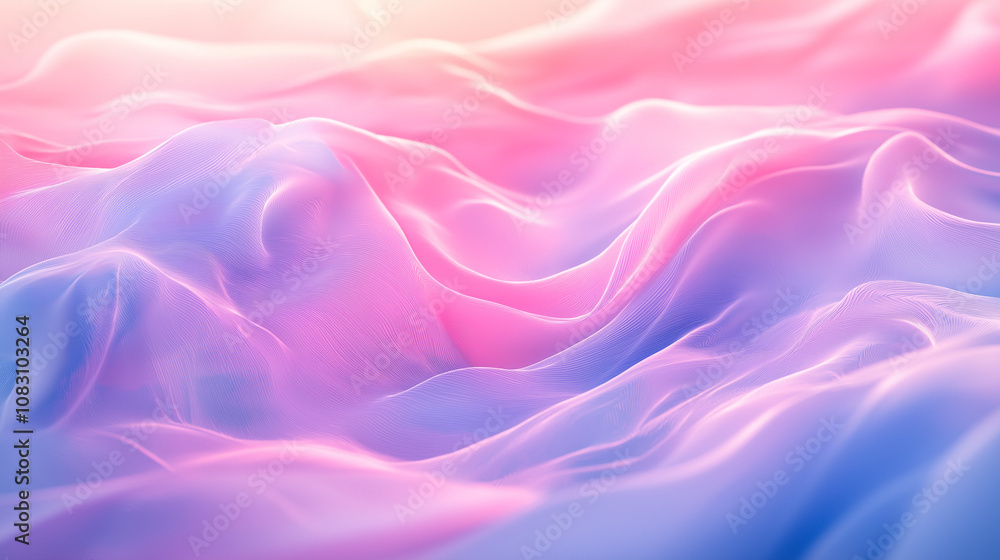 Obraz premium Soft, flowing fabric in shades of pink and blue