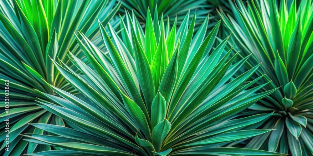 Fototapeta premium A Detailed Close Up of a Green Tropical Plant with Vivid Texture and Striking Geometric Shapes