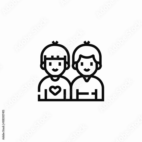 brothers sibling icon sign vector