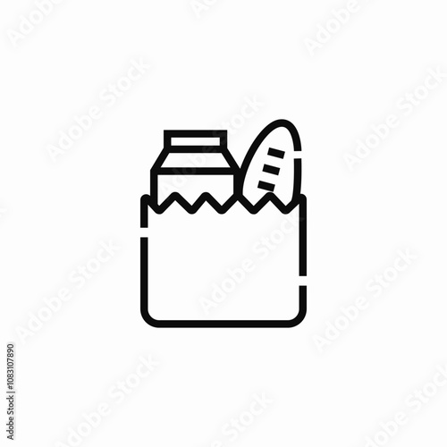 food shopping bag icon sign vector
