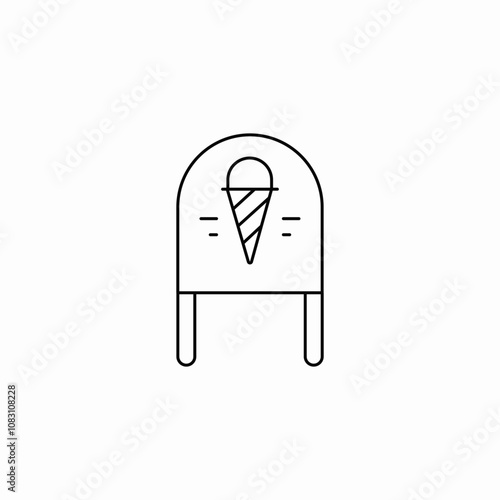 ice cream stand banner icon sign vector