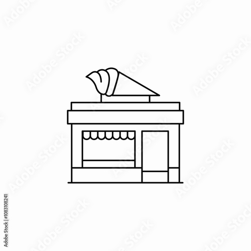 ice cream shop store icon sign vector