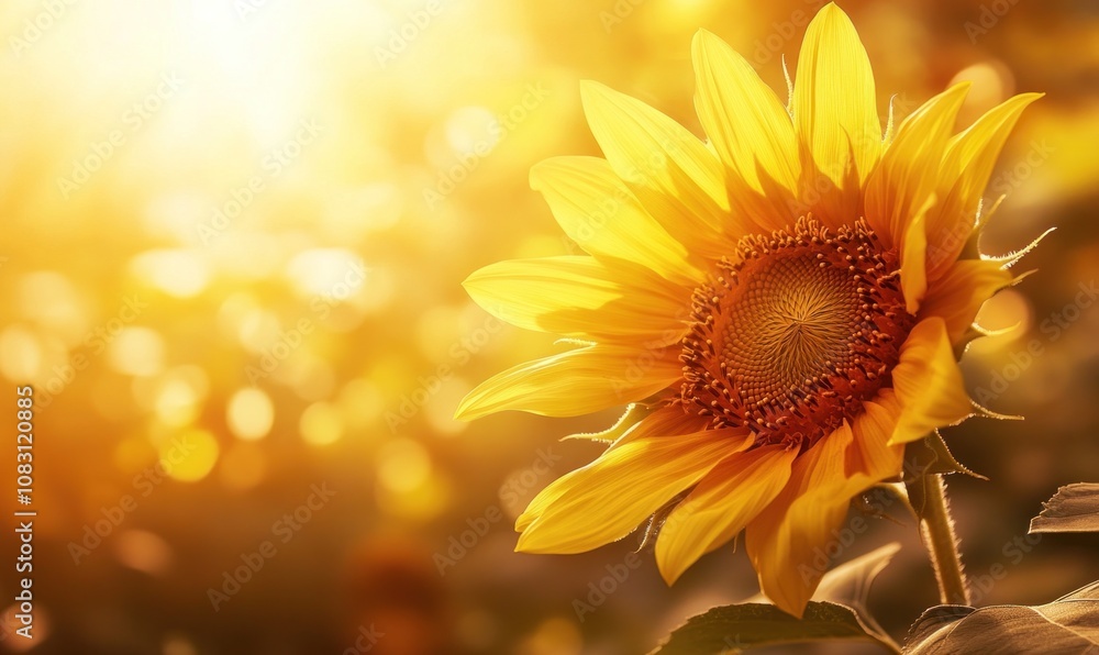 Fototapeta premium Golden Sunflower in Sunlight