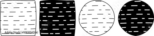 square and circle matza icon set