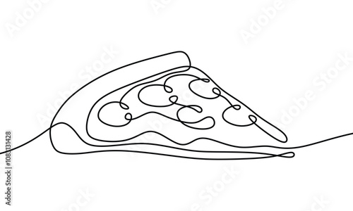 Pizza oneline continuous single line art