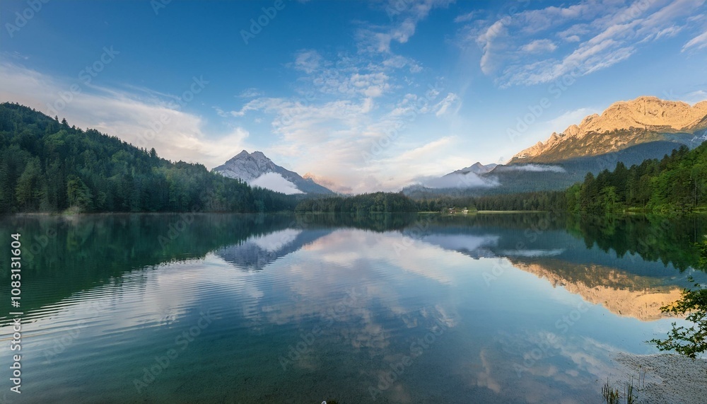 Fototapeta premium Reflect on life�fs journey while gazing at the mountains. 