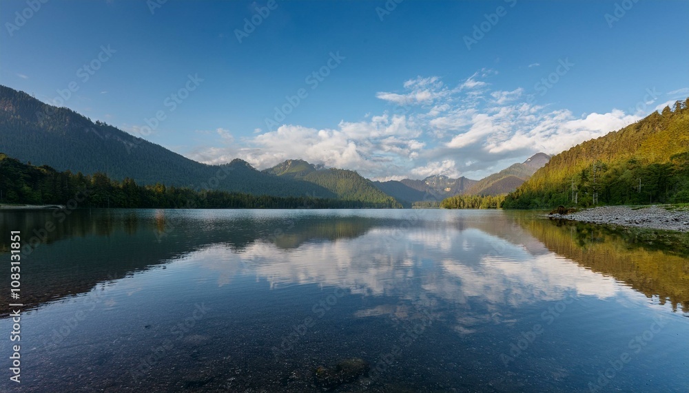 Naklejka premium Experience the harmony between land and water. 