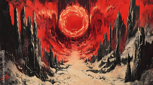 The seventh circle of hell. Inferno. Illustration