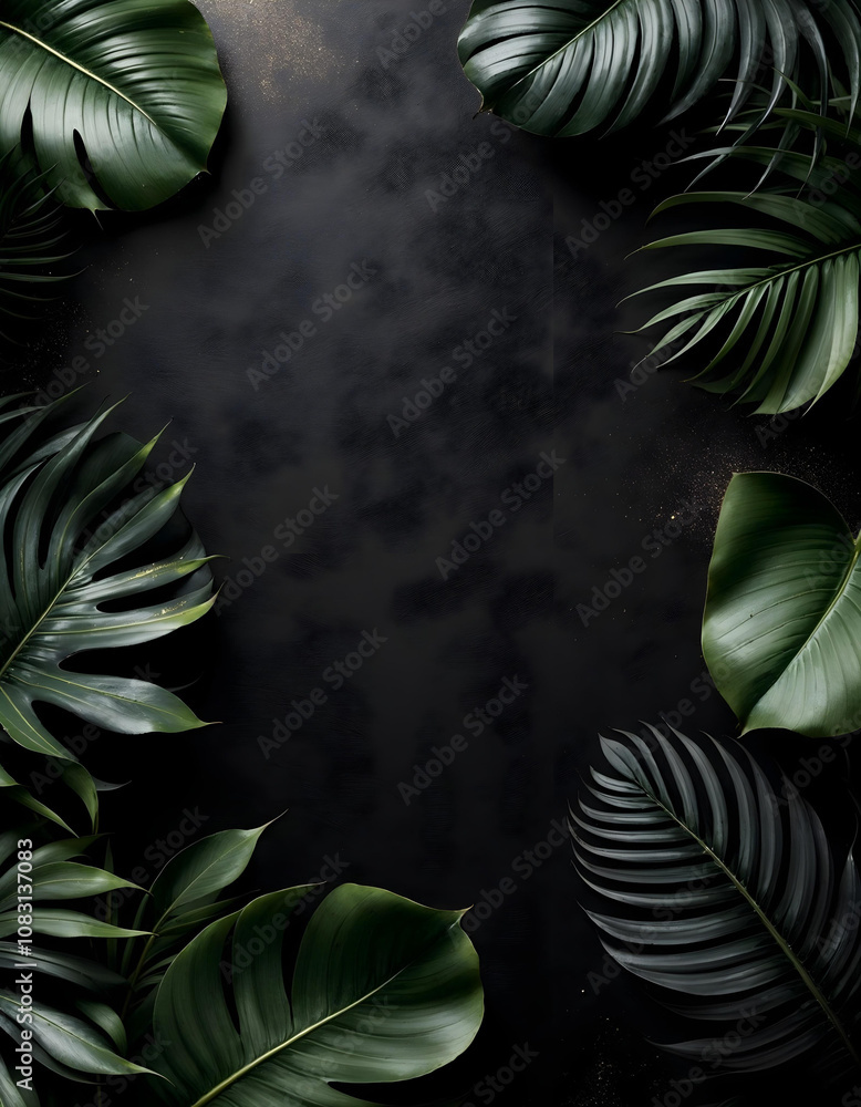 Naklejka premium Luxury Summer Leaves Pattern Creative Background v12