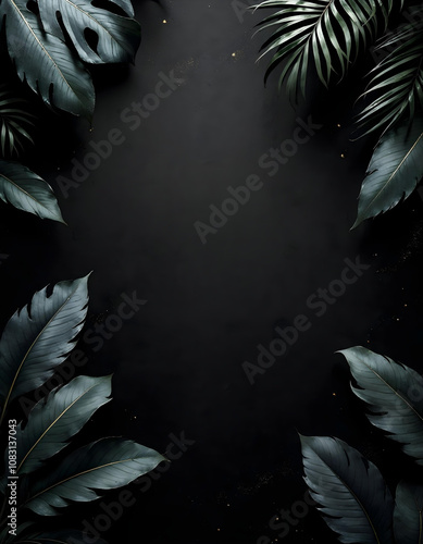 Luxury Summer Leaves Pattern Creative Background v15 photo