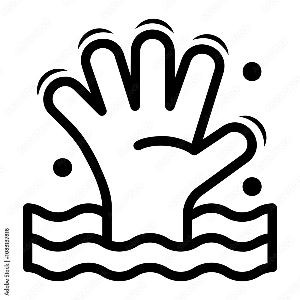 Obraz premium sinking Line Icon