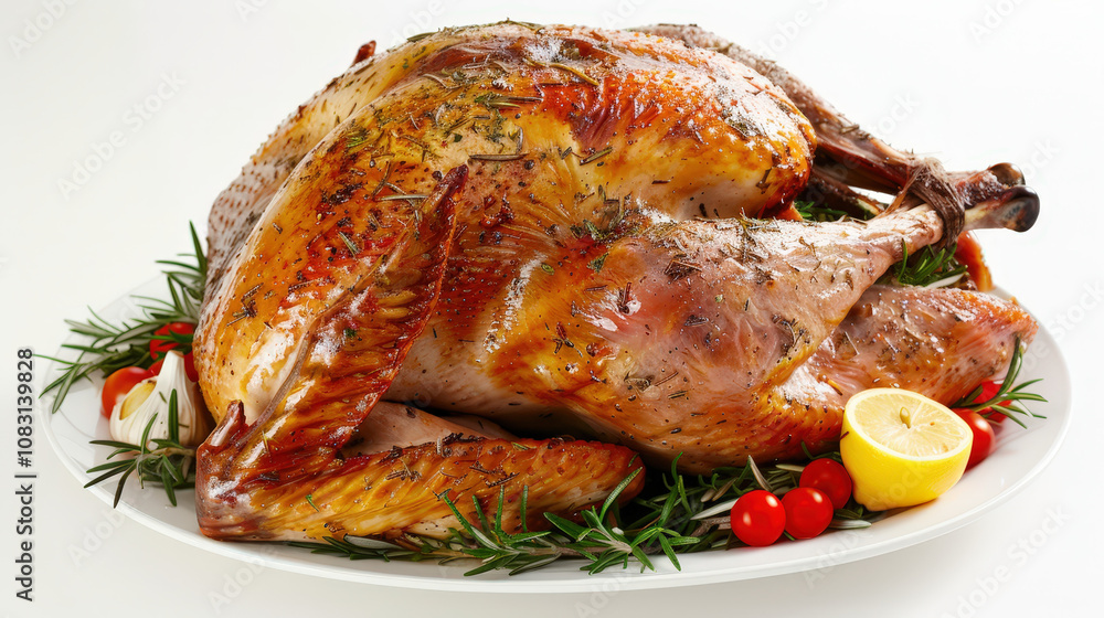 Fototapeta premium roasted chicken with vegetables