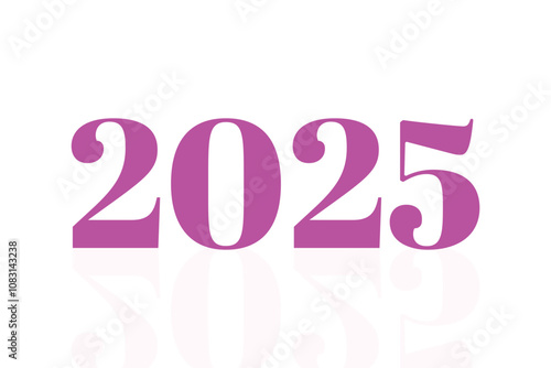 Pink 2025 Happy New year With Shadow