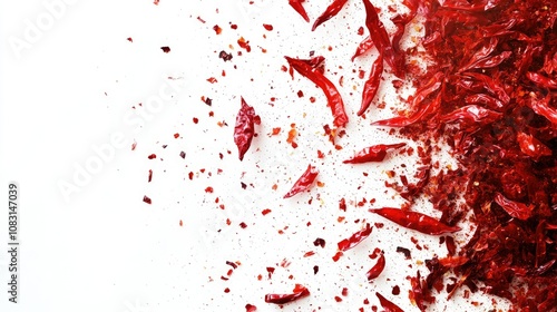 Wallpaper Mural Vibrant Red Chili Peppers and Spices Spread Across a White Background for Culinary Use, Cooking Recipes, and Food Photography Inspiration Torontodigital.ca