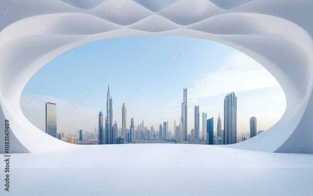 Fototapeta premium Architectural landscape of modern urban skyline 