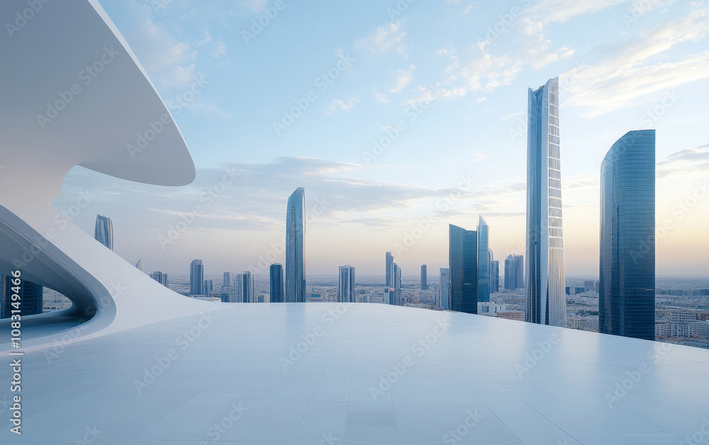 Fototapeta premium Minimalist modern art building space structure