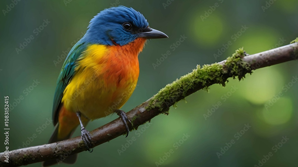 Fototapeta premium Colorful Bird Perched on a Branch