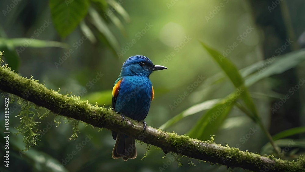 Obraz premium Colorful Bird Perched on a Branch