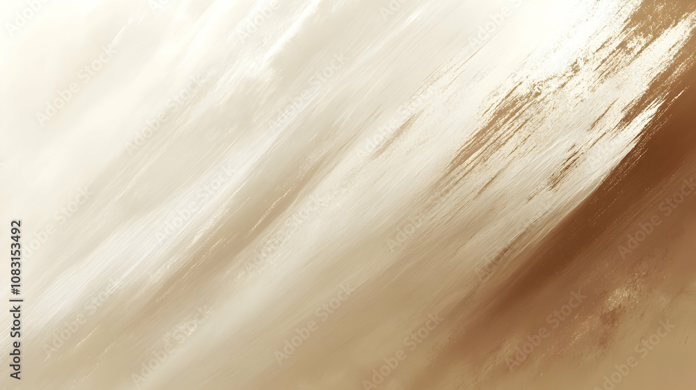Obraz premium Abstract Beige and Brown Diagonal Brush Strokes Background, Digital Painting Texture Illustration for Design Projects