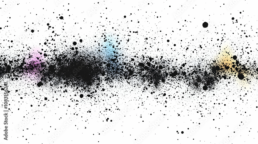 Obraz premium Abstract Black Ink Splashes Background with Pastel Hues, creating a dynamic and artistic digital illustration.
