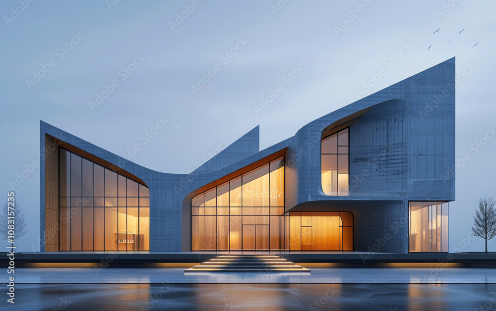 Obraz premium Minimalist modern art building space structure