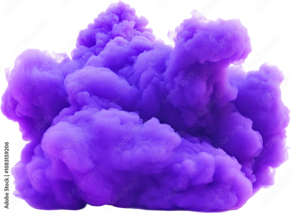 Fototapeta premium purple and blue sky,Vibrant Purple Smoke Clouds on White. Abstract Display of Colorful Mist for Artistic and Visual Effects. 