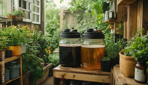 A compost tea brewing setup for natural plant nutrition, Soil Health, Nutrientrich and natural