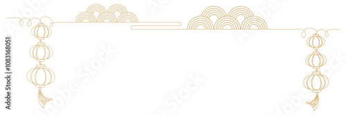 line art lantern background for Chinese New Year