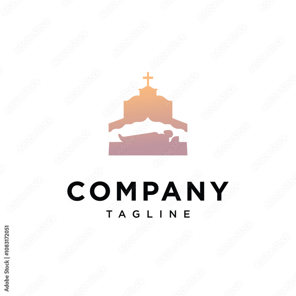 Fototapeta premium Church Death logo icon vector.