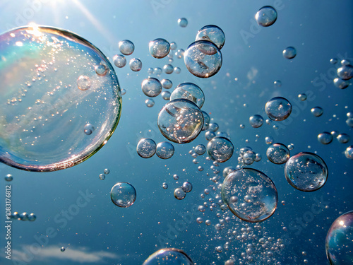 Wallpaper Mural bubbles in water. water, bubble, drop, liquid, bubbles, rain, aqua, blue, texture, wet, backgrounds, glass, air, transparent, drops, macro, nature, pattern, clean, clear, fresh, color, vector, droplet Torontodigital.ca