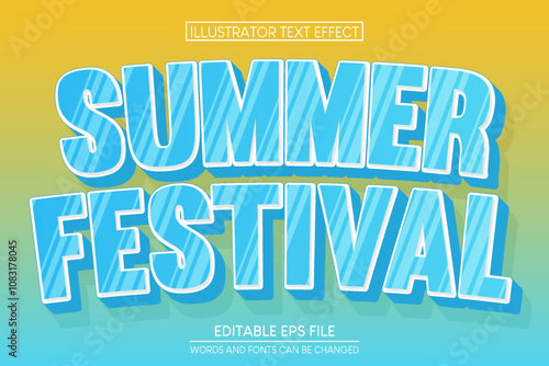 Summer festival Text Effect. editable text effect