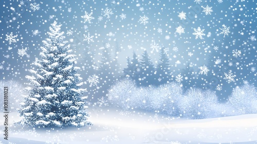 Wallpaper Mural Winter Wonderland Christmas Tree Torontodigital.ca