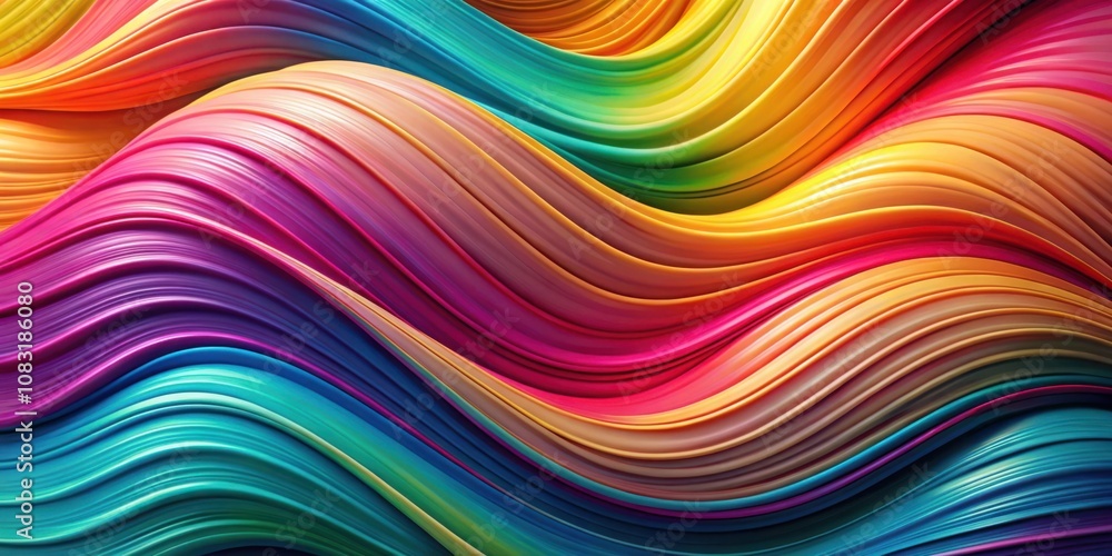 Obraz premium Abstract Colorful Wavy Lines of Vibrant Hues and Smooth Textures