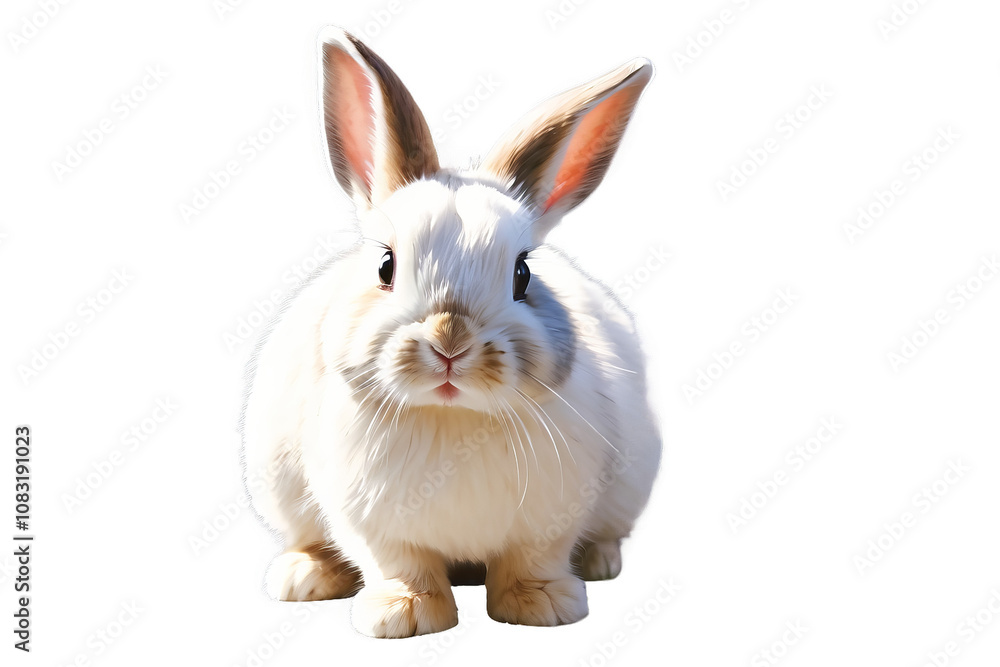 Obraz premium cute bunny painted in watercolor, beautiful bunny illustration, Generative AI