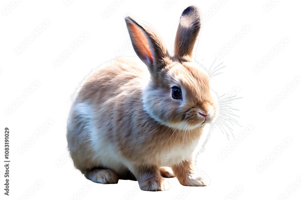 Obraz premium cute bunny painted in watercolor, beautiful bunny illustration, Generative AI