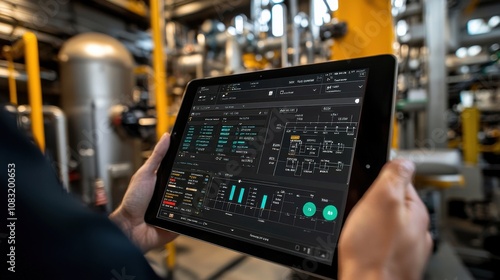 Wallpaper Mural Industrial Control System on Tablet in Factory Setting Torontodigital.ca