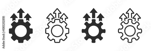 Operational Excellence icons. Production growth illustration. Business growth icon