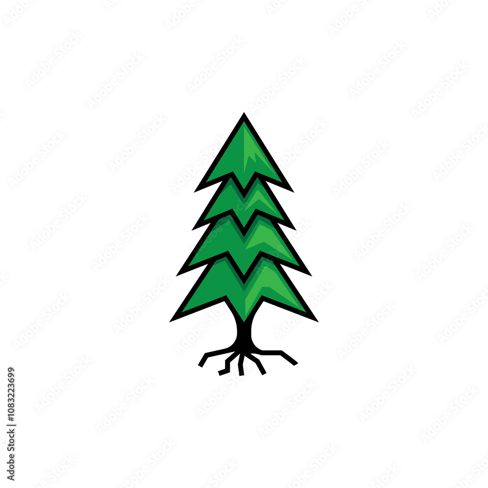 Obraz premium christmas pines tree icon design vector illustration