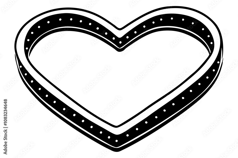 Fototapeta premium Heart-shaped cookie cutter on white background vector illustration
