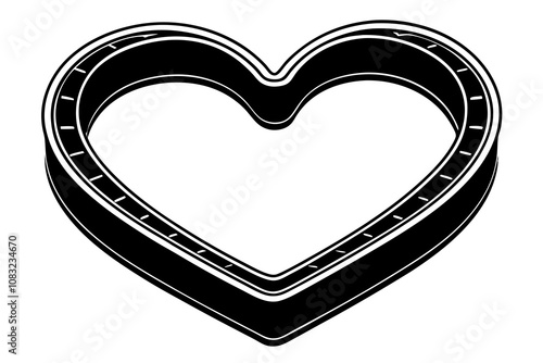 Heart-shaped cookie cutter on white background vector illustration