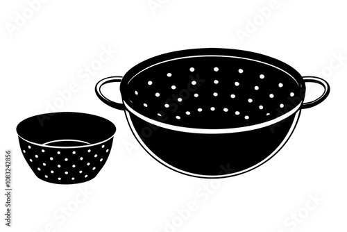 Stainless steel strainer on white background vector illustration