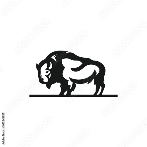  Bison Logo Icon. stock vector Eps 10