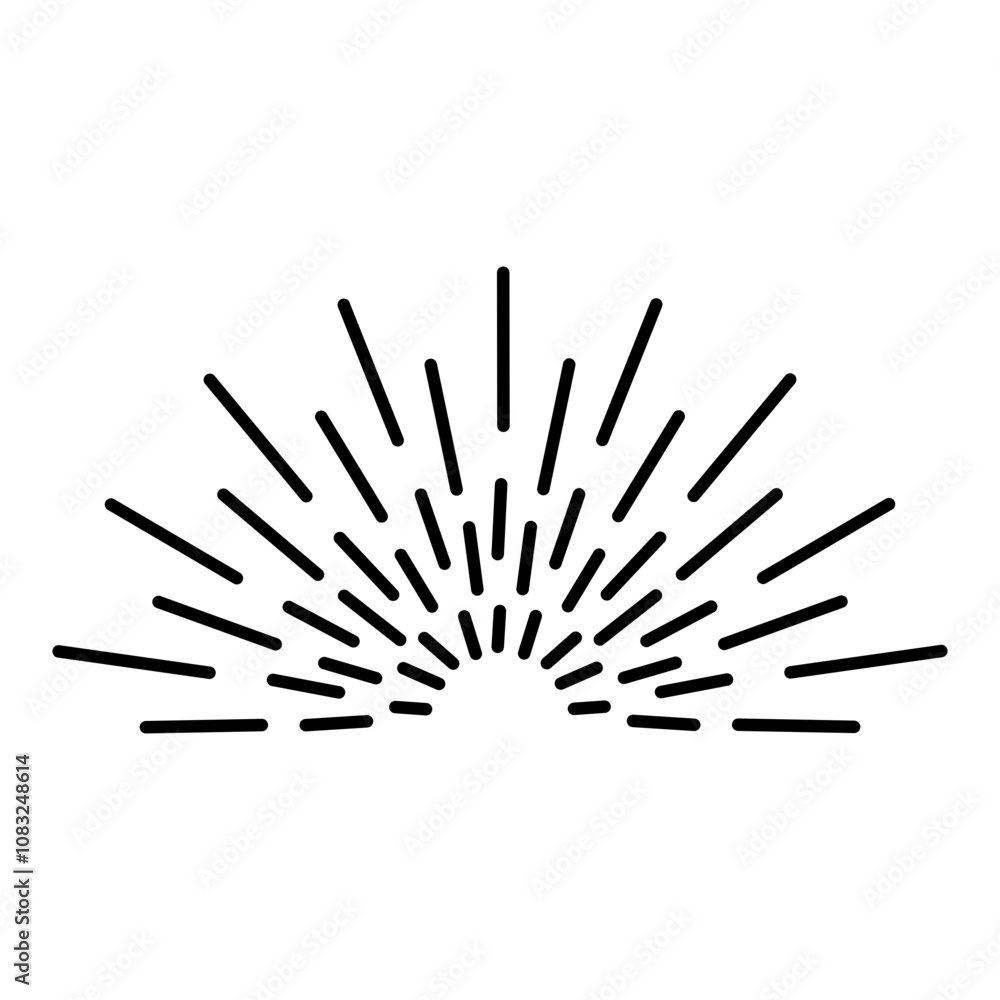 Obraz premium Sun rise line icon 