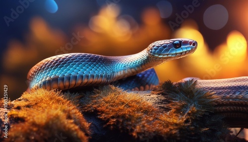 Plakat A snake lying on the tree