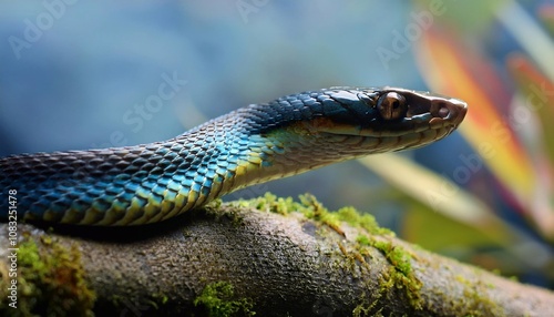 Naklejka A snake lying on the tree