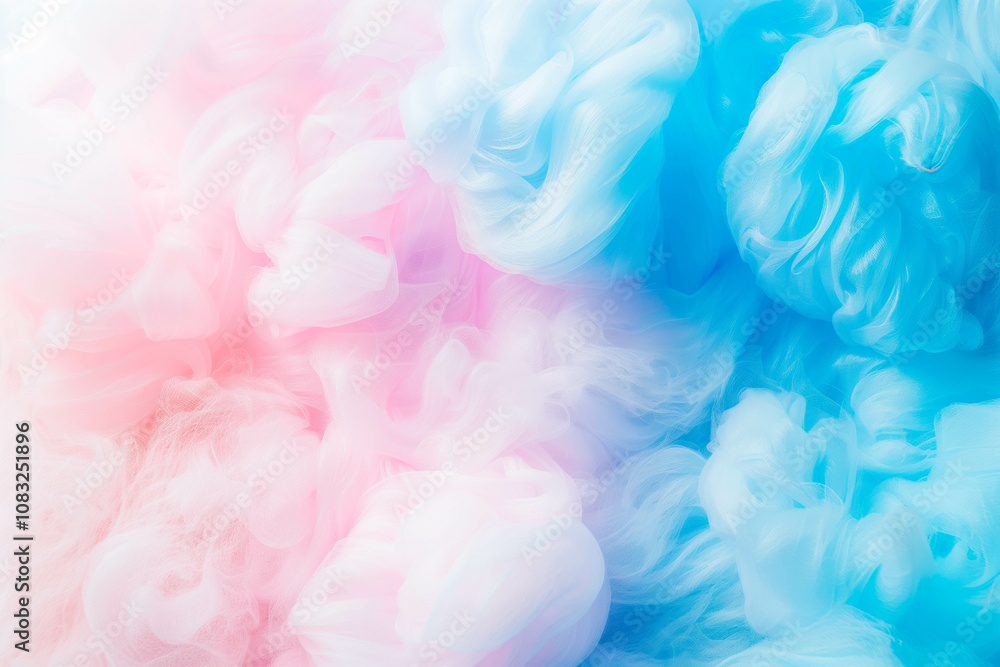 Fototapeta premium Colorful cotton candy in soft pastel color background, romantic pastel texture background