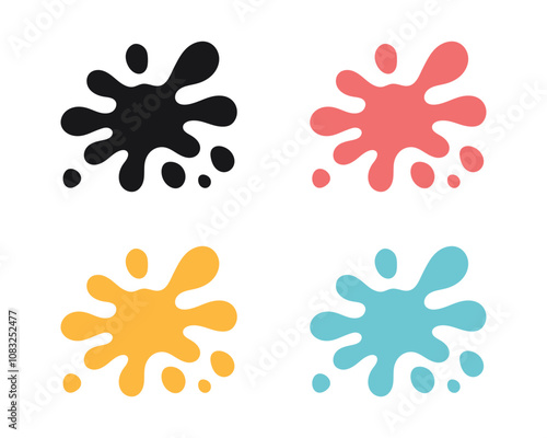 Vector Paint Splat In Multiple Color