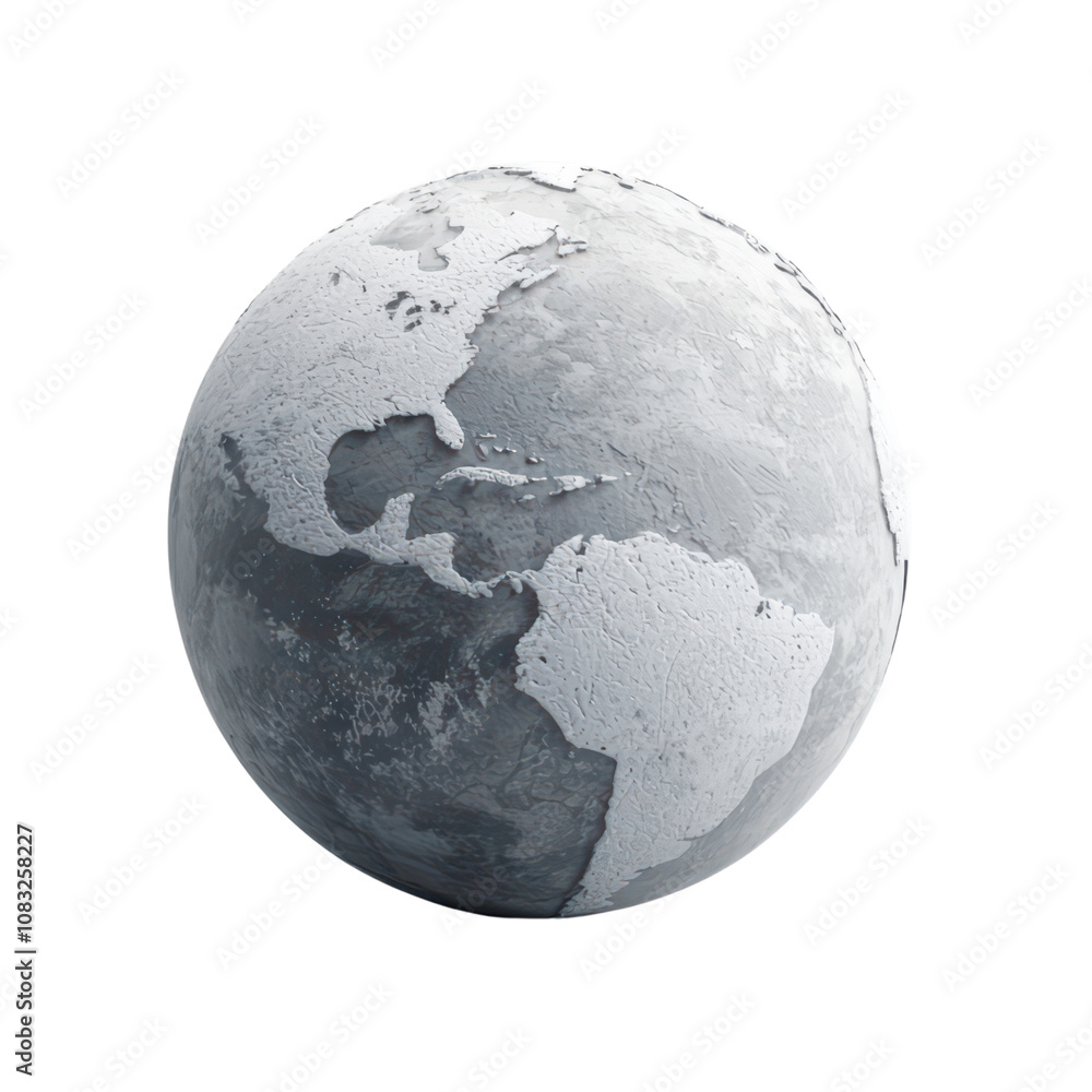 Obraz premium Artistic representation of a frozen Earth globe