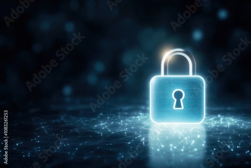 Securing digital data virtual environment graphic representation cybersecurity concept abstract viewpoint