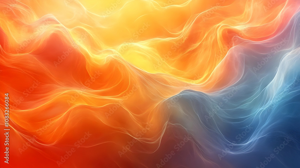 Obraz premium Abstract Background with Flowing Lines in Orange and Blue
